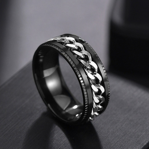 Luxury Jewelry Accessories Plus Size Mens Ring 8mm Stainless Steel